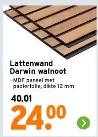 GAMMA Lattenwand Darwin walnoot aanbieding