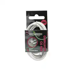 PLUS GreenMouse HP Zwart Lightning data cable Woven 1m aanbieding