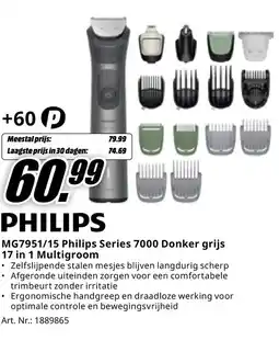MediaMarkt PHILIPS MG7951/15 Philips Series 7000 Donker grijs 17 in 1 Multigroom aanbieding