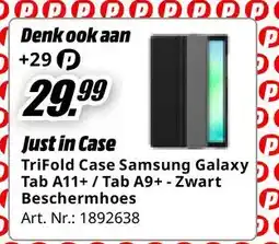 MediaMarkt Just in Case TriFold Case Samsung Galaxy Tab A11+ / Tab A9+ - Zwart Beschermhoes aanbieding