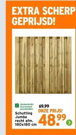 GAMMA Schutting Jumbo recht afm. aanbieding