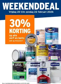 GAMMA 30% korting op alle verf en beits aanbieding