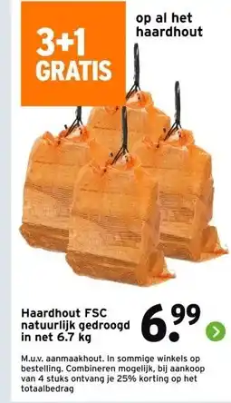 GAMMA Haardhout FSC natuurlijk gedroogd in net aanbieding