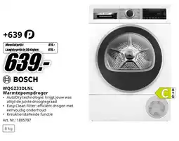 MediaMarkt + BOSCH WQG233DLNL Warmtepompdroger aanbieding