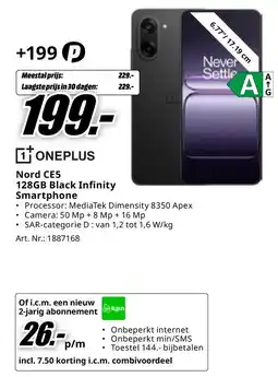 MediaMarkt Nord CE5 128GB Black Infinity Smartphone aanbieding