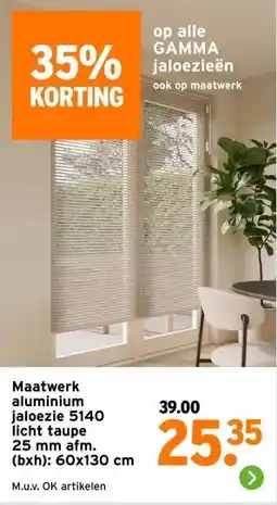 GAMMA Maatwerk aluminium jaloezie 5140 licht taupe 25 mm aanbieding