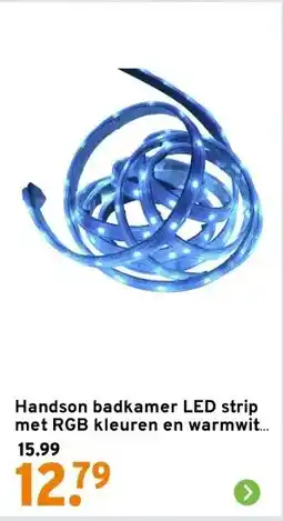 GAMMA Handson badkamer LED strip met RGB kleuren en warmwit IP23 3 meter incl. afstandsbediening aanbieding