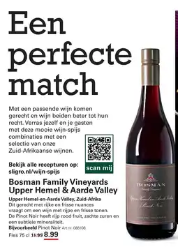 Sligro Bosman Family Vineyards Upper Hemel & Aarde Valley aanbieding