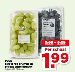 PLUS PLUS Sweet red druiven en pitloze witte druiven aanbieding