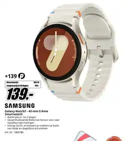 MediaMarkt SAMSUNG Galaxy Watch7 - 40 mm Crème Smartwatch aanbieding