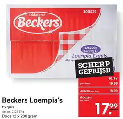 Sligro Beckers Loempia's aanbieding