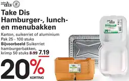Sligro Take Dis Hamburger, lunch en menubakken aanbieding