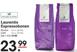 Sligro Laurentis Espressobonen aanbieding
