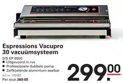 Sligro Espressions Vacupro 30 vacuümsysteem aanbieding