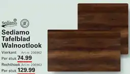 Sligro Sediamo Tafelblad Walnootlook aanbieding