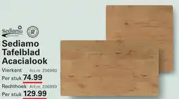 Sligro Sediamo Tafelblad Acacialook aanbieding