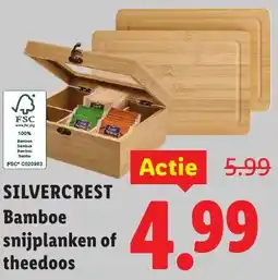 Lidl Silvercrest Bamboe snijplanken of theedoos aanbieding