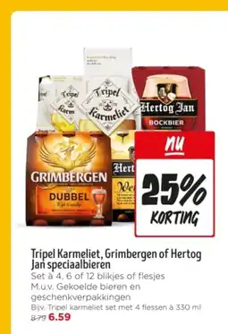 Jumbo Tripel Karmeliet, Grimbergen of Hertog Jan speciaalbieren aanbieding