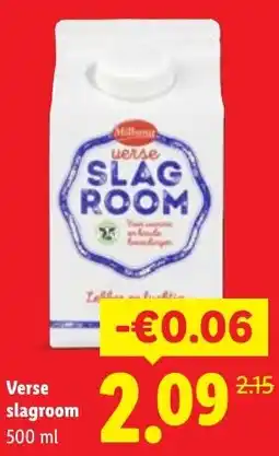 Lidl Verse slagroom aanbieding