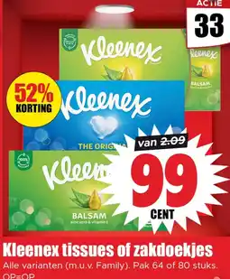 Dirk Kleenex tissues of zakdoekjes aanbieding