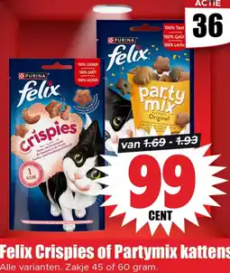 Dirk Felix Crispies of Partymix kattensnacks aanbieding