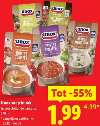 Unox soep in zak