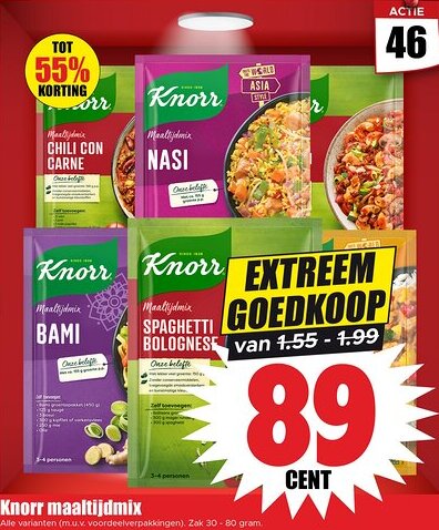 Dirk Knorr maaltijdmix aanbieding