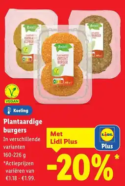 Lidl Plantaardige burgers aanbieding