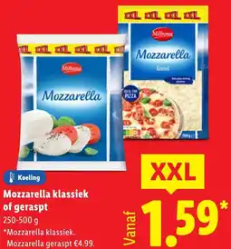 Lidl Mozzarella klassiek of geraspt aanbieding