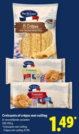 Lidl Croissants of crêpes met vulling aanbieding