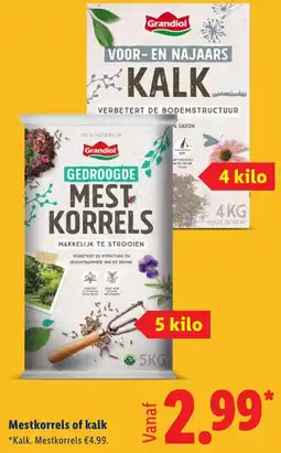 Lidl Mestkorrels of kalk aanbieding