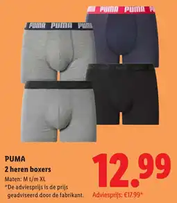 Lidl PUMA 2 heren boxers aanbieding
