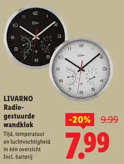 Lidl Livarno Radiogestuurde wandklok aanbieding