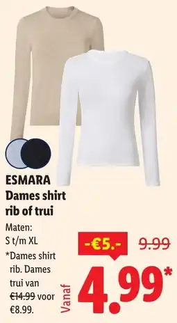 Lidl Esmara Dames shirt rib of trui aanbieding
