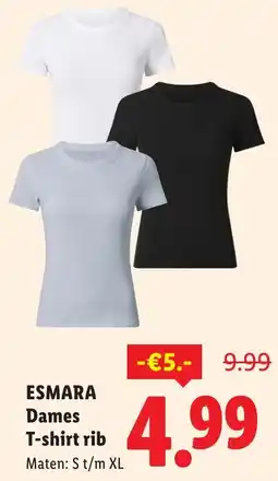 Lidl Esmara Dames T-shirt rib aanbieding