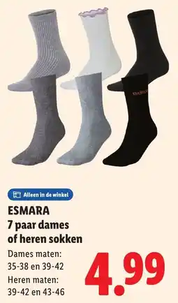 Lidl Esmara 7 paar dames of heren sokken aanbieding