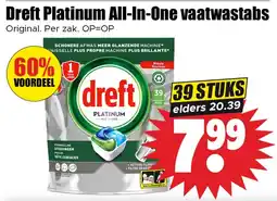 Dirk Dreft Platinum All-In-One vaatwastabs aanbieding