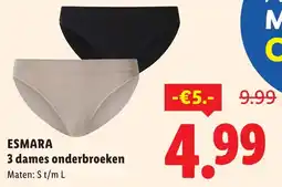 Lidl Esmara 3 dames onderbroeken aanbieding
