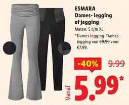 Lidl Esmara dames-legging of jegging aanbieding