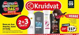 Kruidvat Dove en Axe douche, hand en body aanbieding