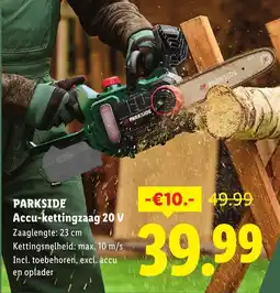 Lidl Parkside Accu-kettingzaag 20 V aanbieding