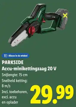 Lidl Parkside Accu-minikettingzaag 20 V aanbieding