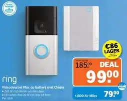 Albert Heijn Ring Videodeurbel Plus op batterij met Chime aanbieding