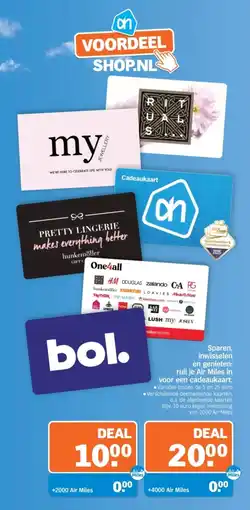 Albert Heijn Sparen, inwisselen en genieten: ruil je Air Miles in voor een cadeaukaart aanbieding