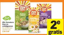 Albert Heijn Alle zonnatura thee en ontbijtgranen aanbieding