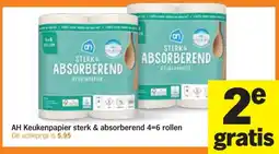 Albert Heijn AH Keukenpapier sterk & absorberend 4-6 rollen aanbieding