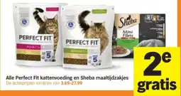 Albert Heijn Alle Perfect Fit kattenvoeding en Sheba maaltijdzakjes aanbieding