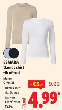 Lidl Esmara dames shirt aanbieding