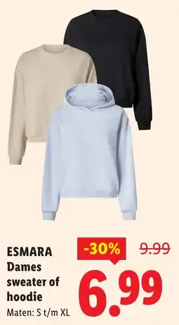 Lidl Esmara dames sweater of hoodie aanbieding