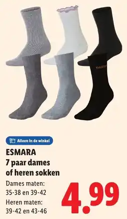 Lidl Esmara dames of heren sokken aanbieding